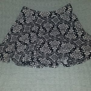 Black and white print circle skirt